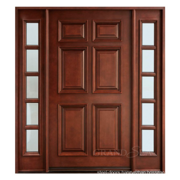 Golden Oak Non-toxic Electrophoretic Wooden Grain non-cracking exterior solid wood door for residential bedroom